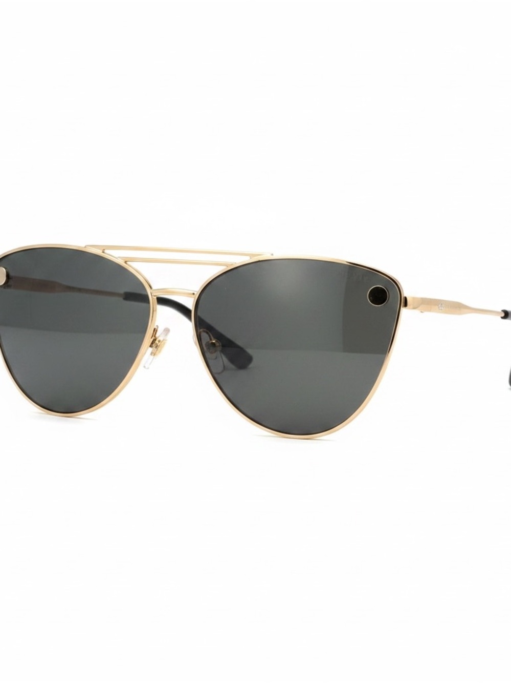 Versace Gold Frame Cat-Eye Sunglasses with Dark Gray Lenses